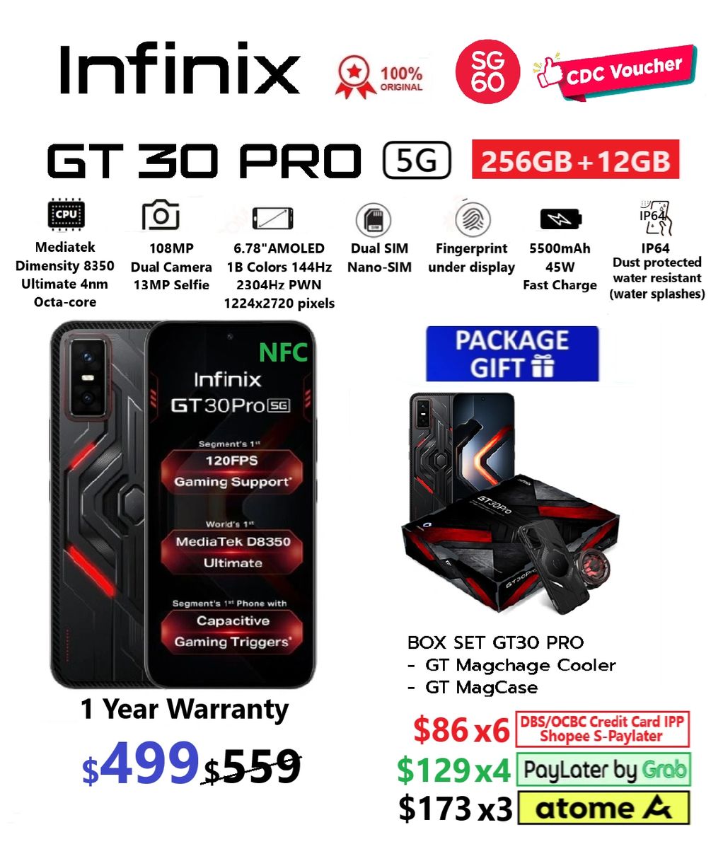 Infinix GT 30 Pro | 24(12+12)GB RAM | 256GB ROM | Dimensity 8350